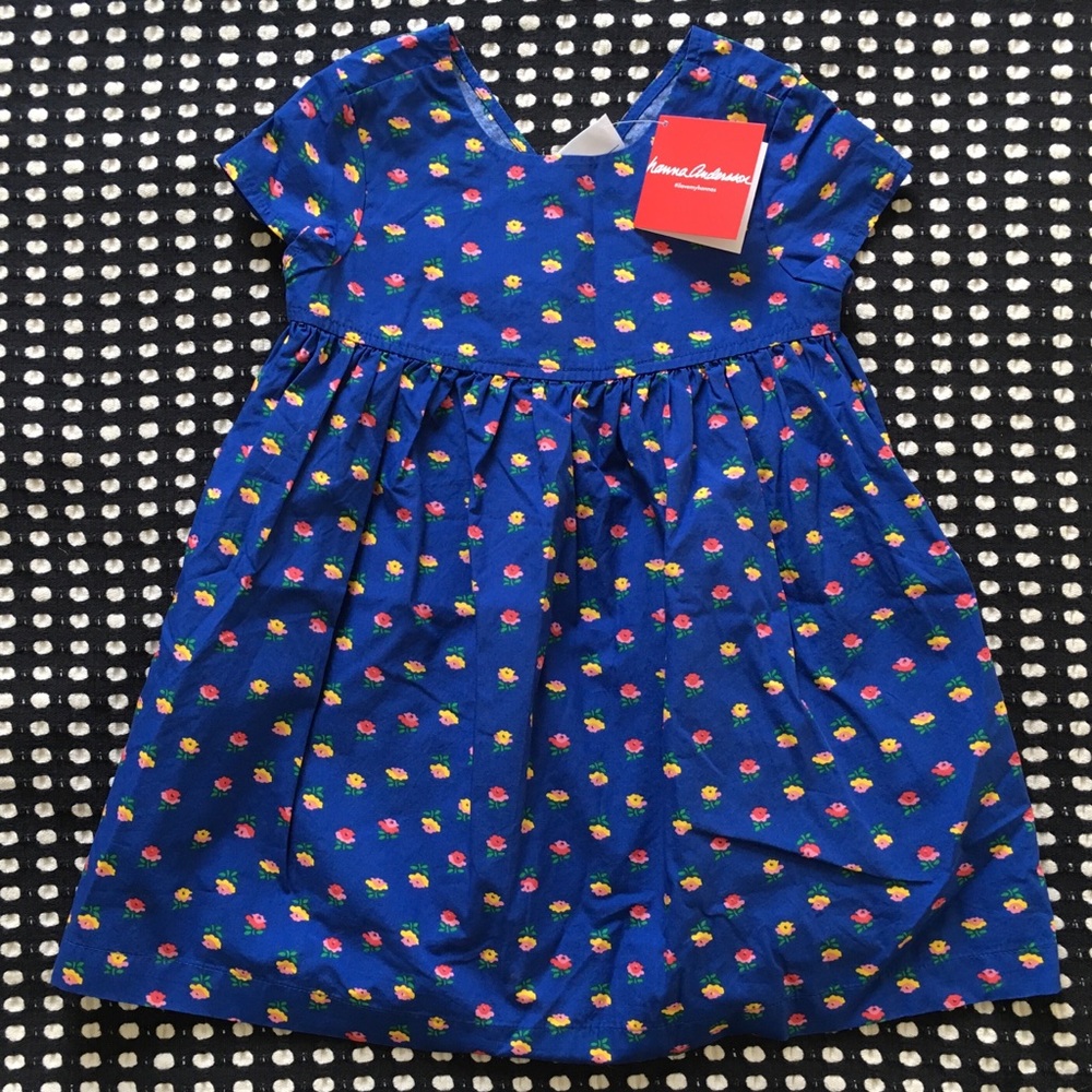 NWT Hanna Andersson Blue Floral Dress Size 100